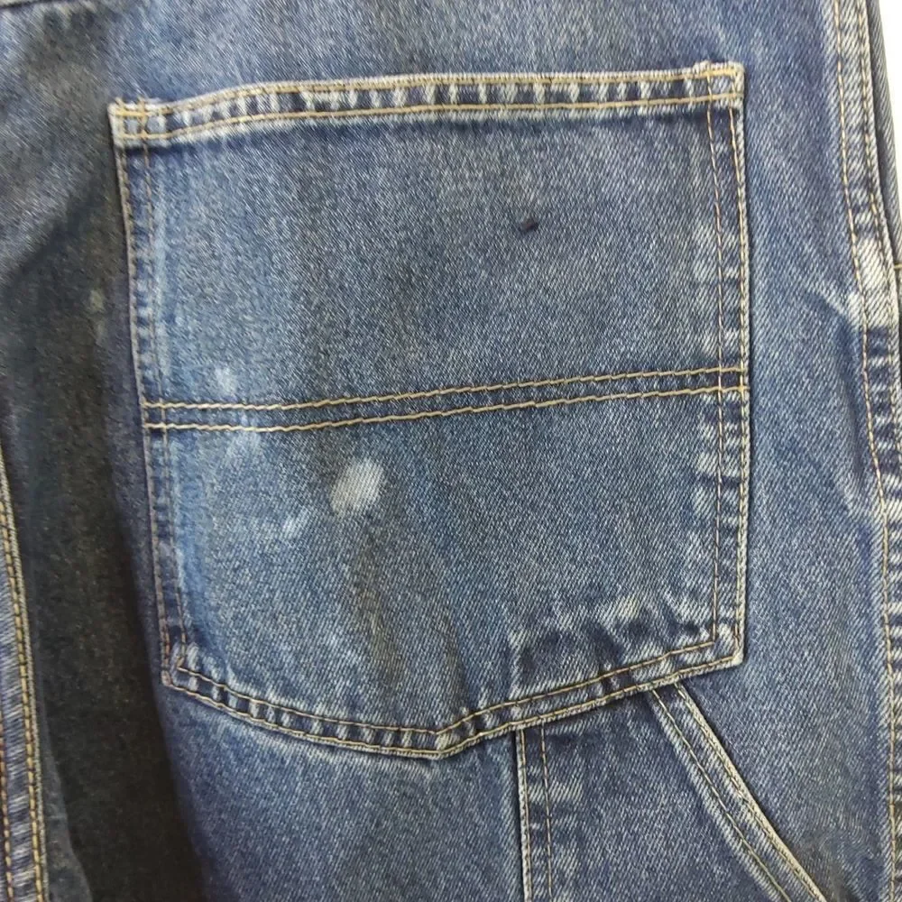 Evolution blue denim seven pocket carpenter shorts